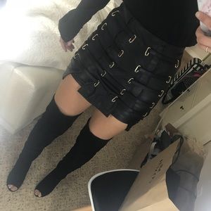 Black Leather Skirt Small